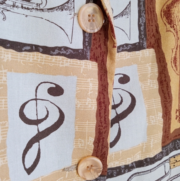 Vintage Cinnamon Sea Musical themed Blazer 100% cotton - Picture 4 of 11